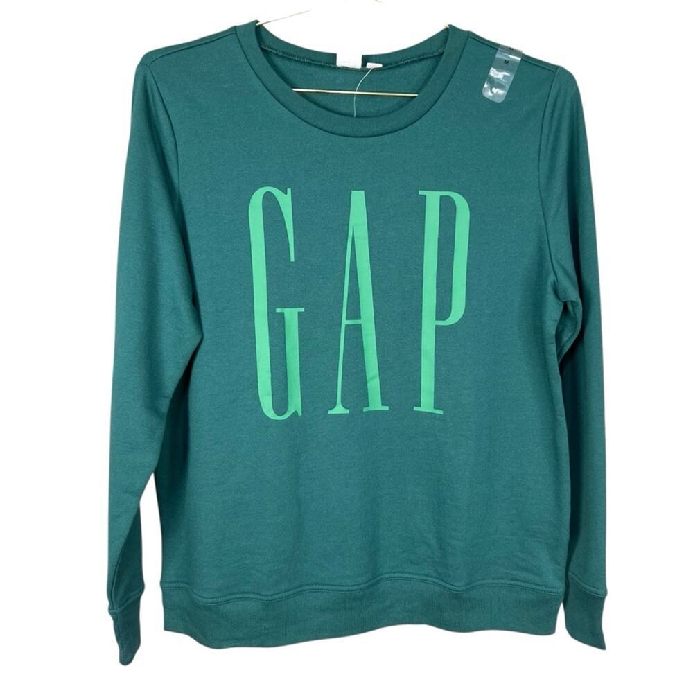 GAP Logo Crewneck Sweatshirt Green Women’s Size Medium NWT